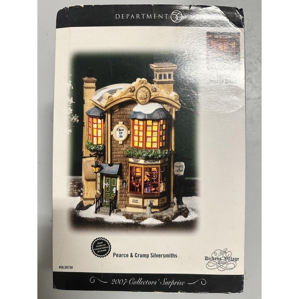Dept 56 #58758 Dickens Village Pearce & Crump Silversmiths -Collectors' Surprise